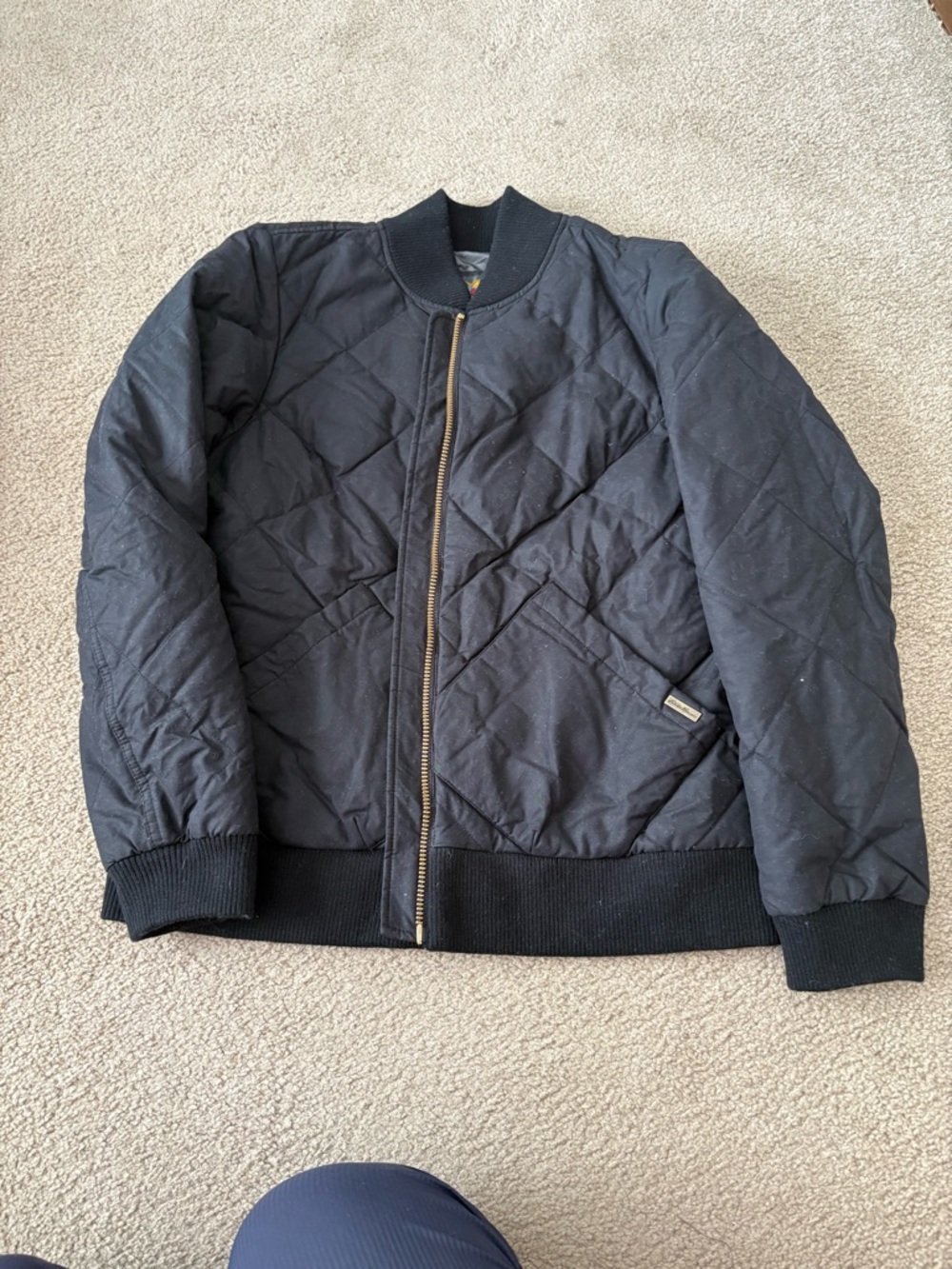 Eddie Bauer Black Quilted Bomber Jacket